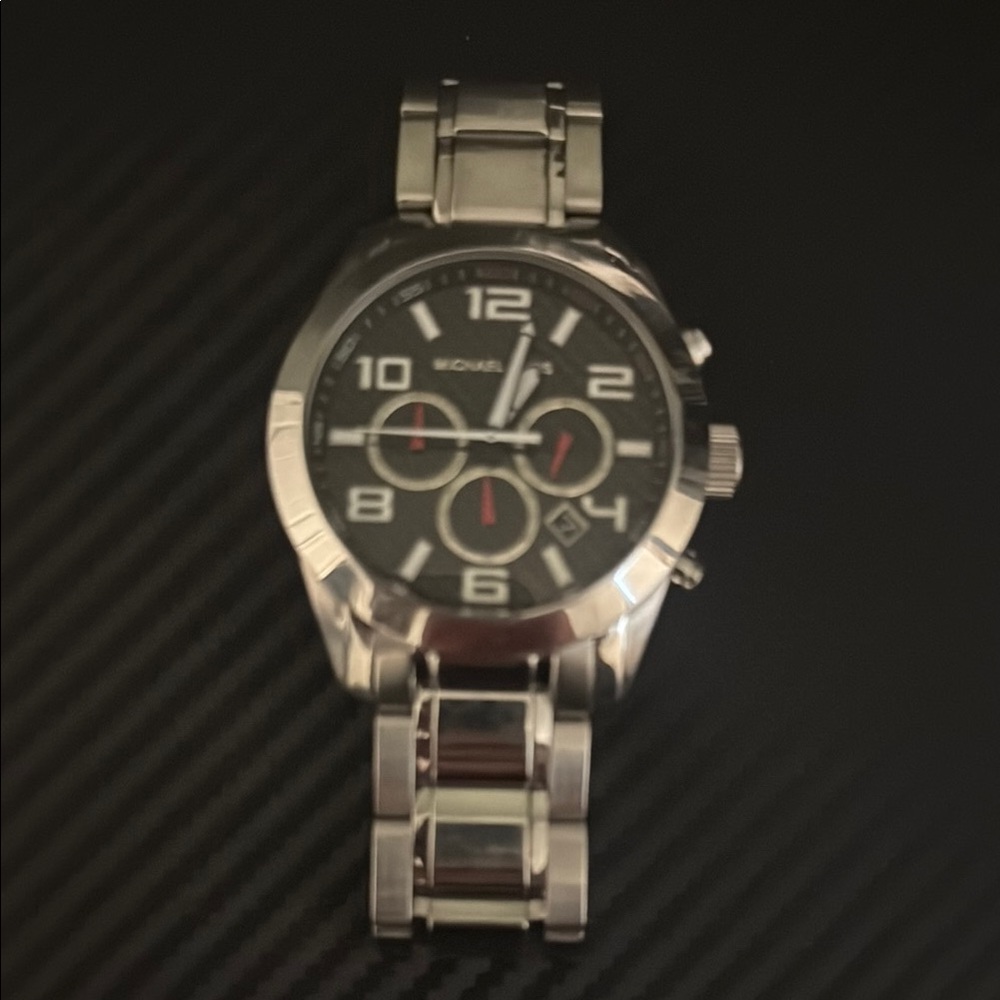 Michael Kors Black Dial Silver Bracelet Watch